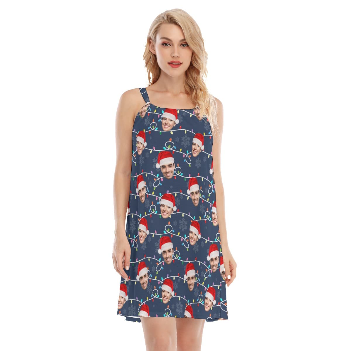 Women’s Custom Face Christmas Dress (1)