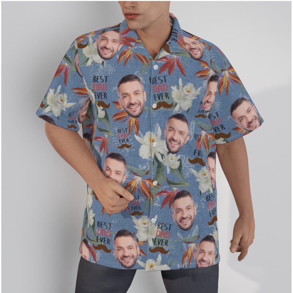 Best Dad Ever Custom Face Hawaiian Shirt