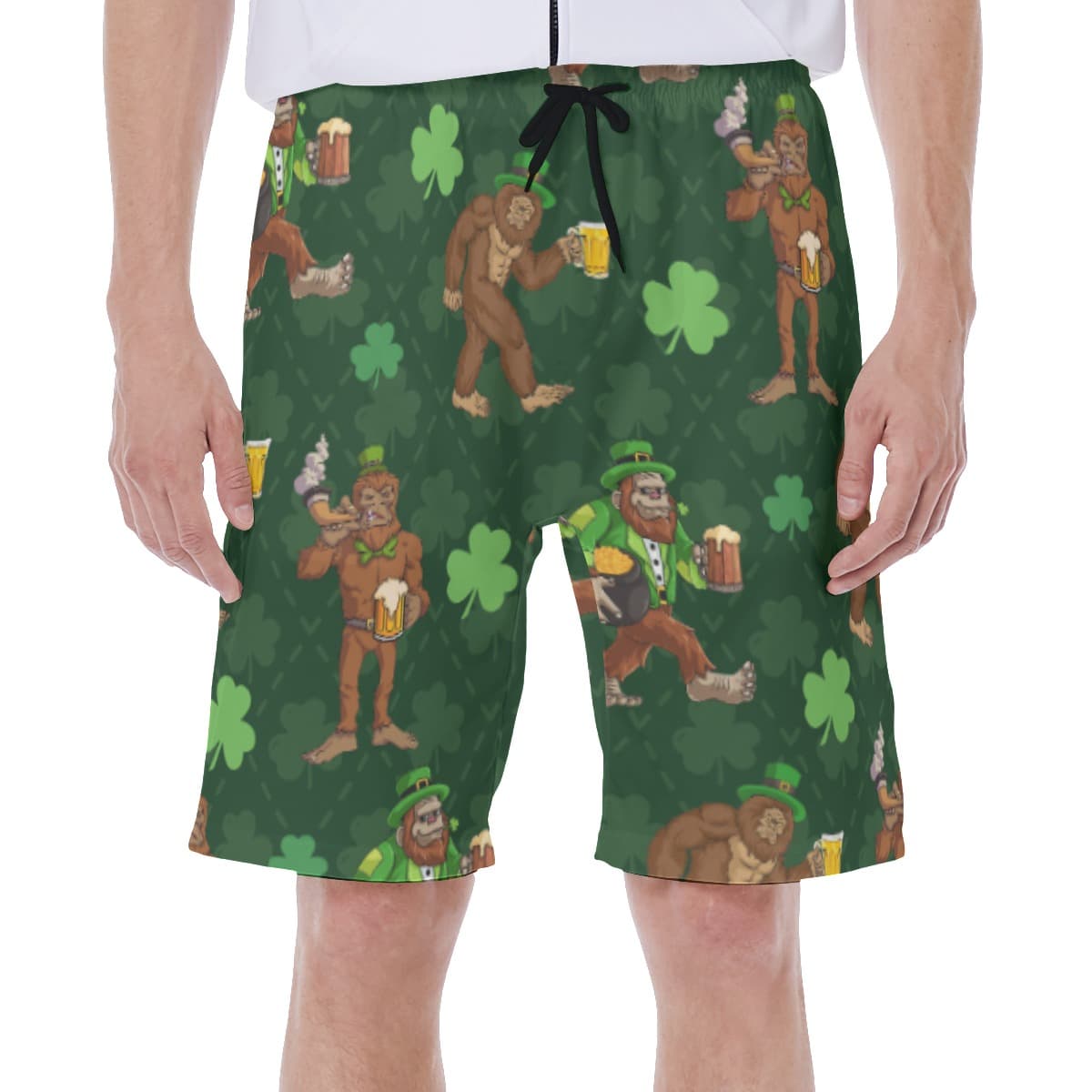Bigfoot St Patrick Hawaiian Swim Trunks For Men