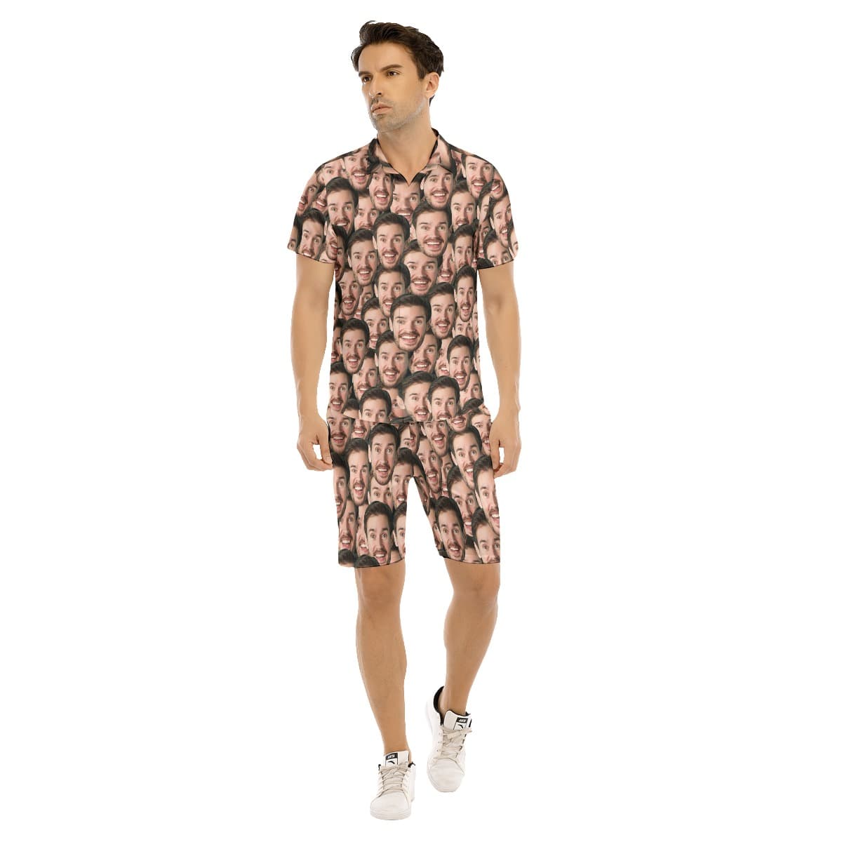 Custom Hawaiian Shirt And Shorts Sets With Multiple Faces On Them