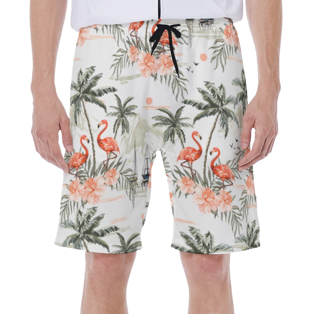 Cool Flamingo Beach Swim Trunks For Men (1)