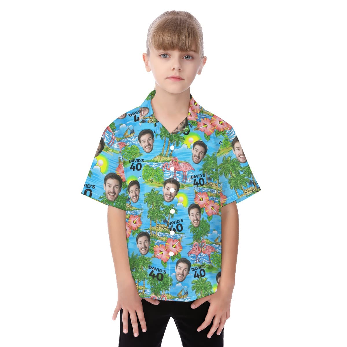 Custom Face Birthday Kid's Hawaiian Shirt (1)