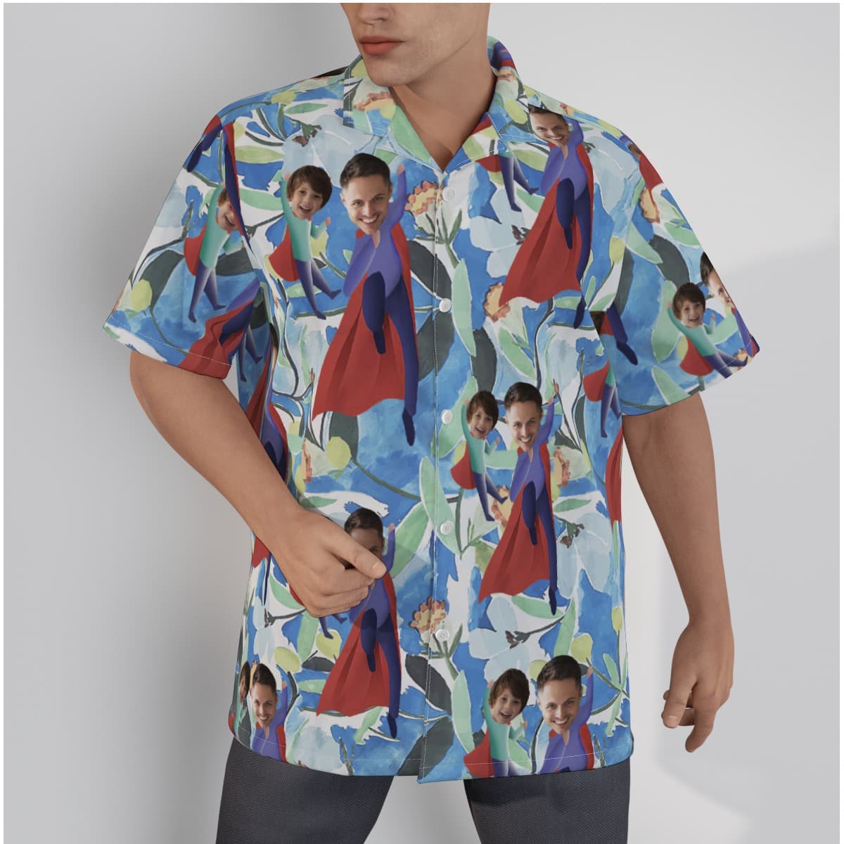 Custom Face Happy Father's Day Hawaiian Shirt