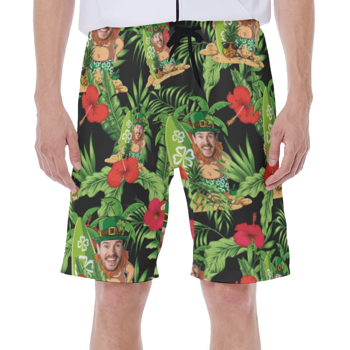 Custom Face St Patrik Day Green Trunk For Men