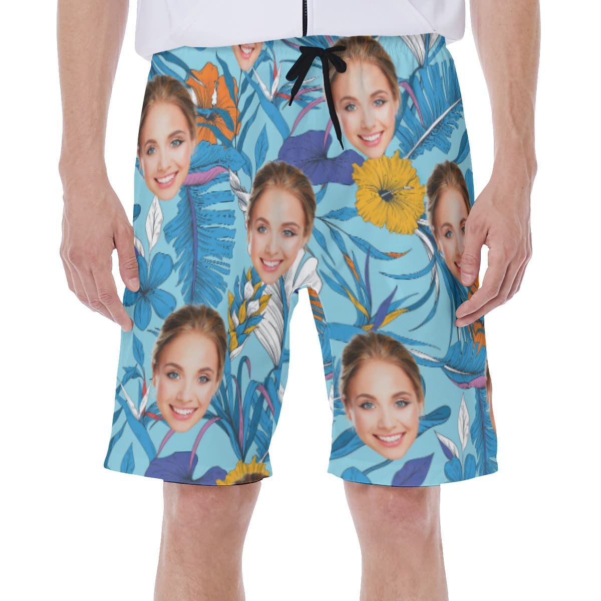 Custom Face Tropical Hawaiian Beach Shorts (1)