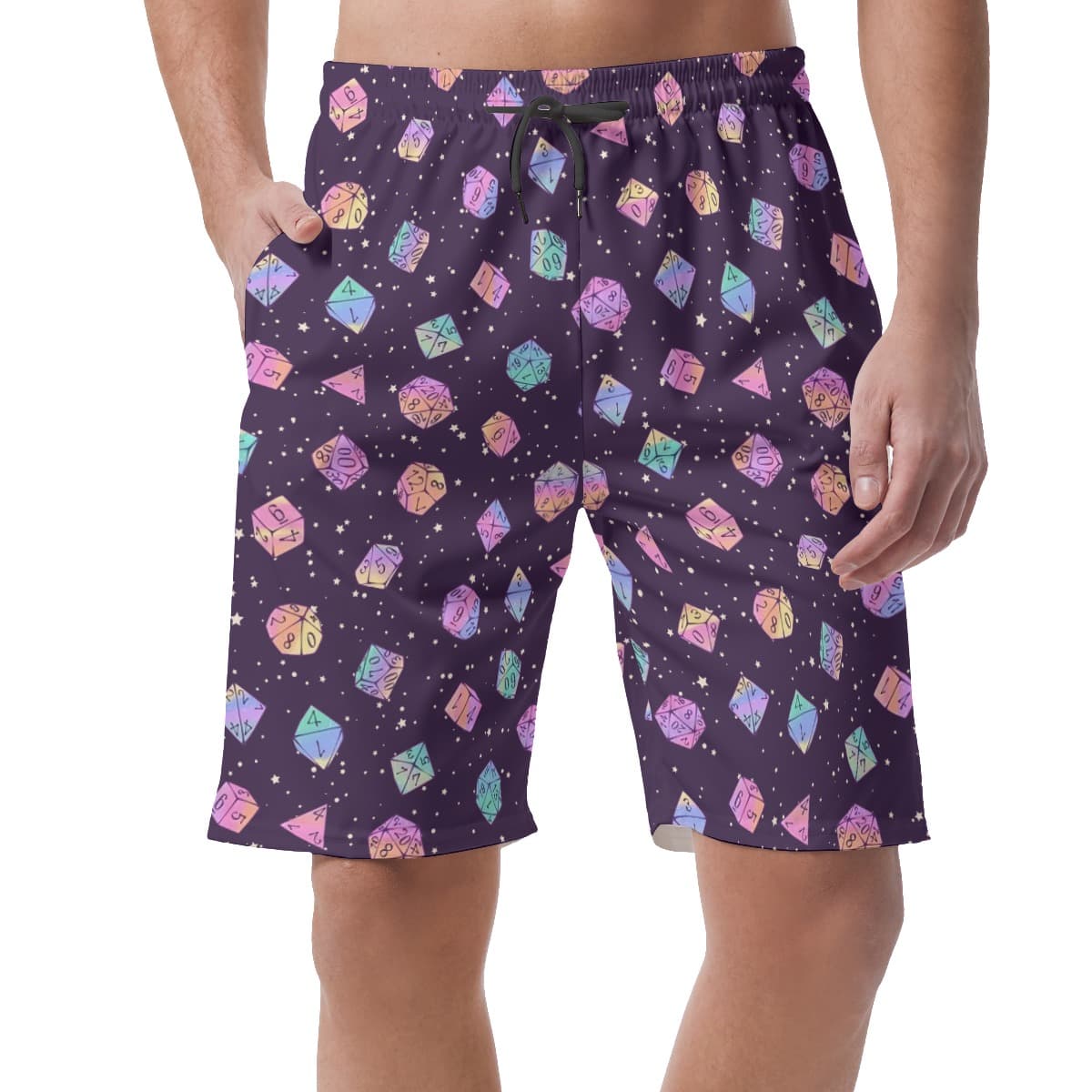 DND Dice Purple Men's Hawaiian Shorts (1)