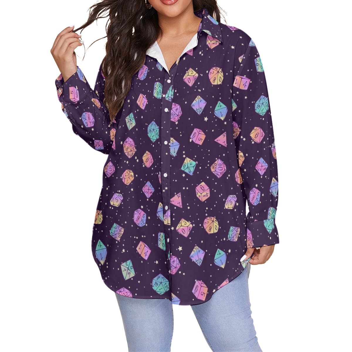 Dungeons and Dragons Dice Long Sleeve Hawaiian Shirt (1)