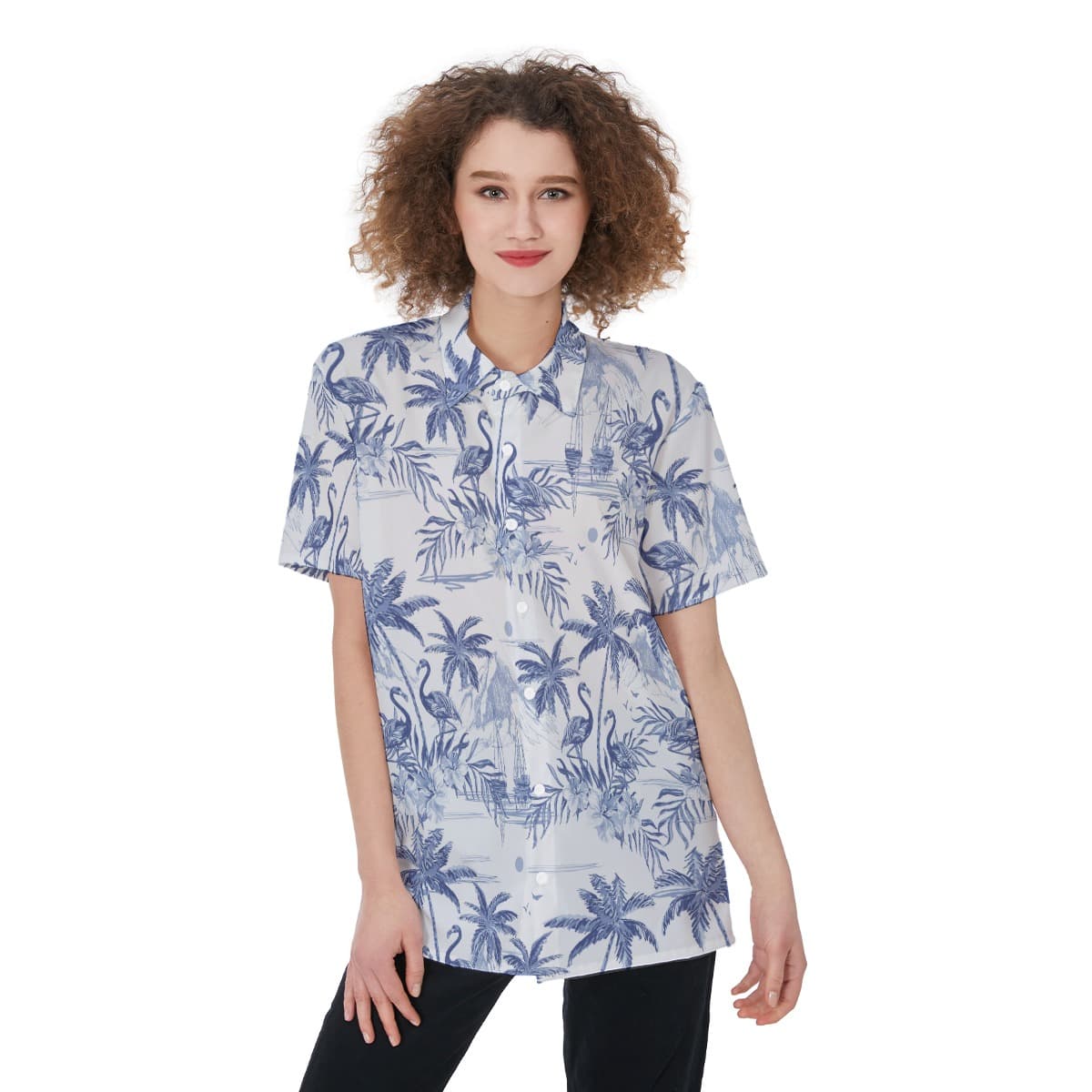 Flamingo Beach Hawaiian Shirt For Women (1)