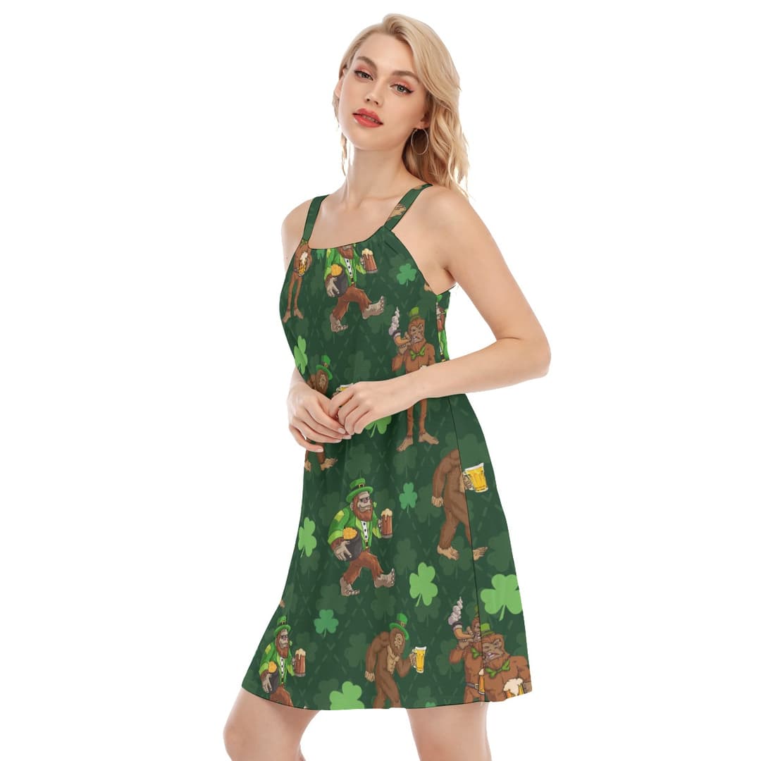 Funny Bigfoot St Patrick Aloha Cami Dress