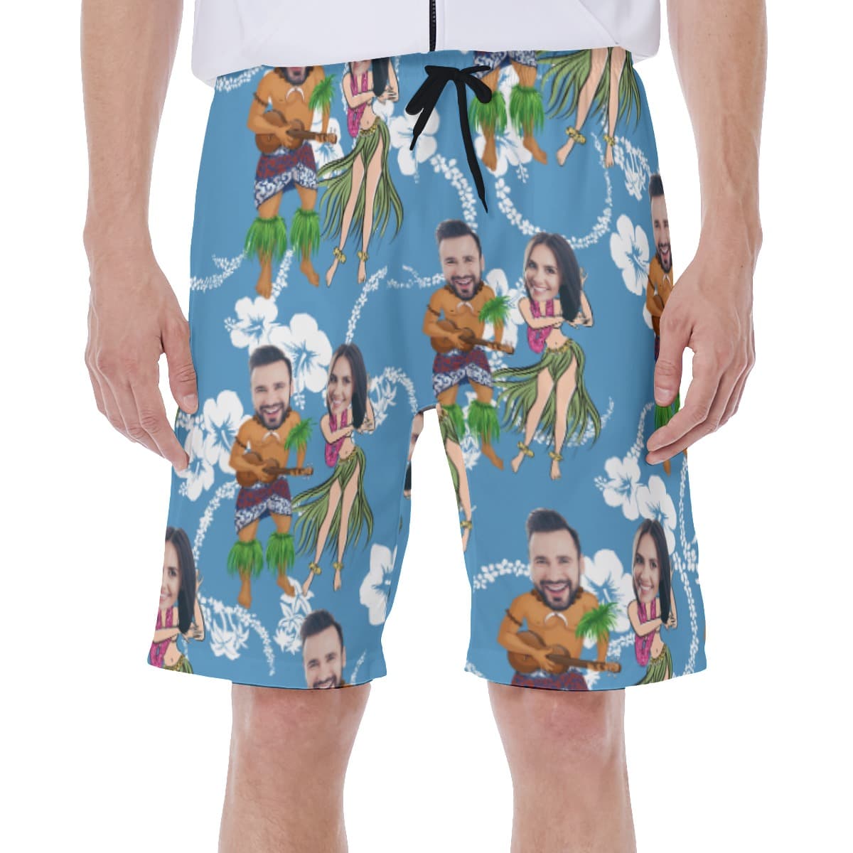 Funny Couple Custom Face Hawaiian Swimwear