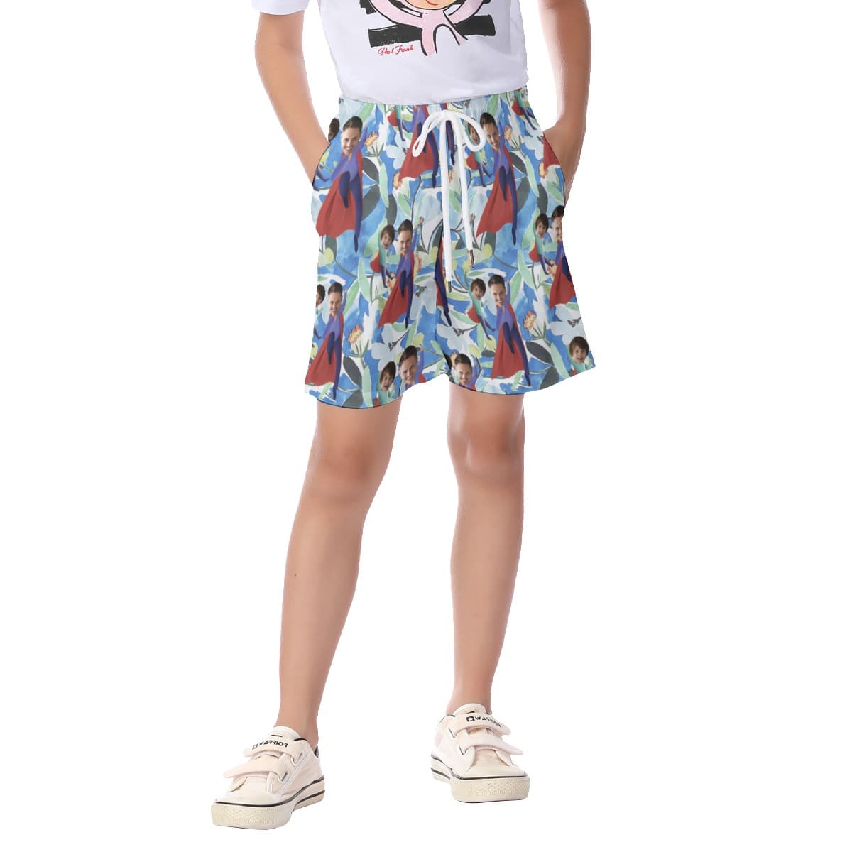 Funny Custom Face Father And Kids Hawaiian Beach Shorts
