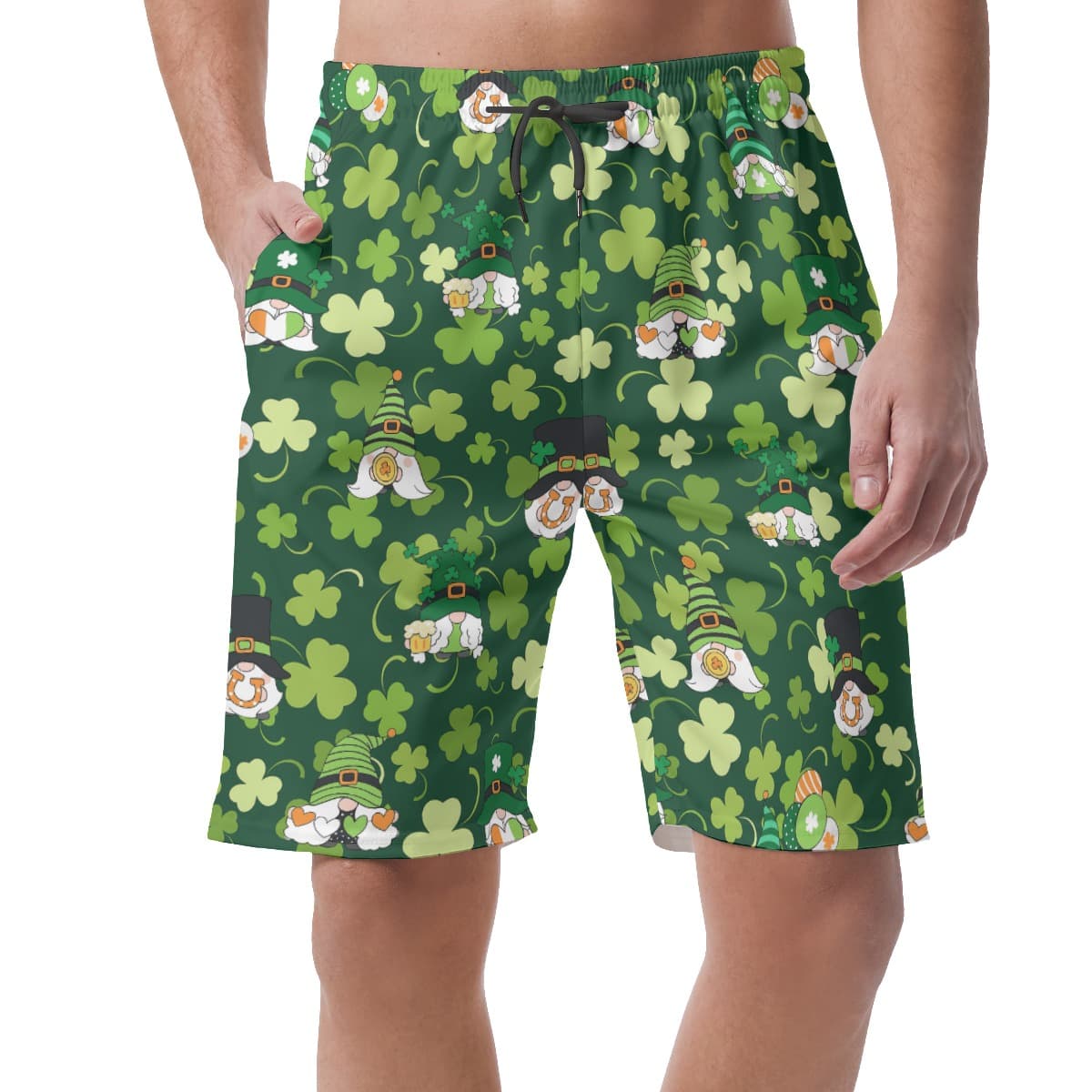 Gnome St Patrick Day Men’s Hawaiian Shorts (1)