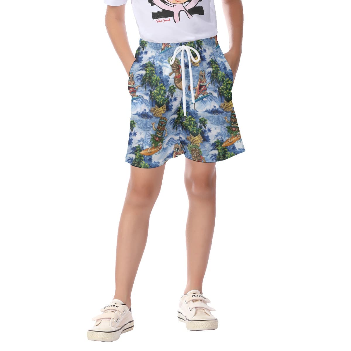Kid's Tiki Surfing Hawaiian Summer Shorts