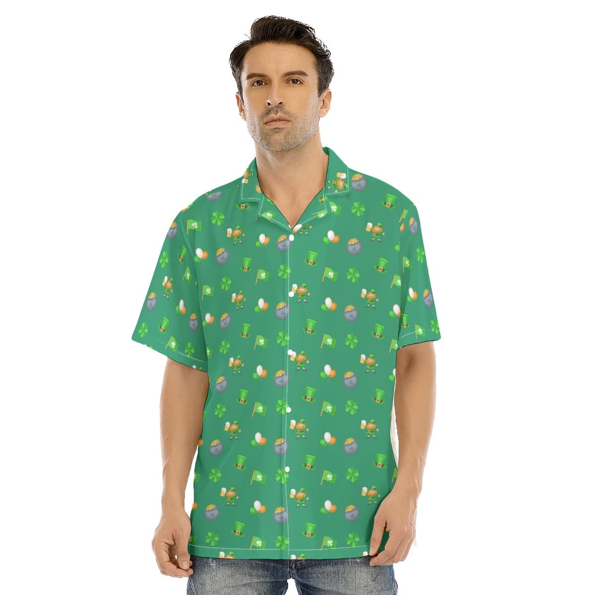 St Patrick Day Green Hawaiian Shirt For Men