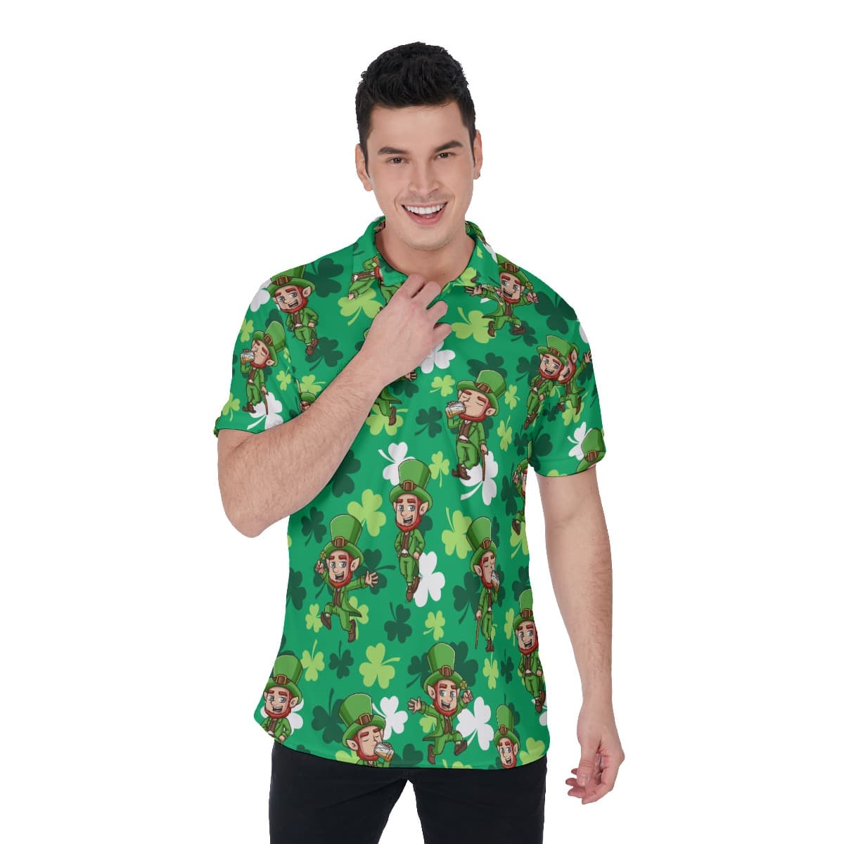 St Patrick Lucky Charm Polo Shirt For Men (1)