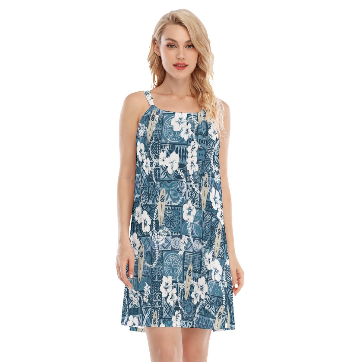 Surfing Board Vintage Aloha Dress For Women (1)