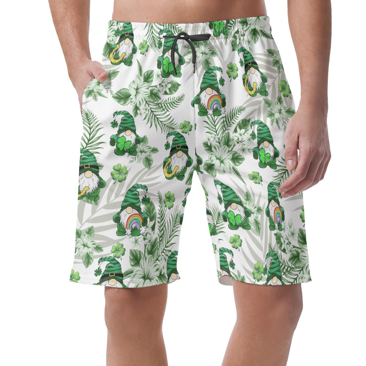 Tropical Gnome Happy St. Patrick's Day Shorts For Men