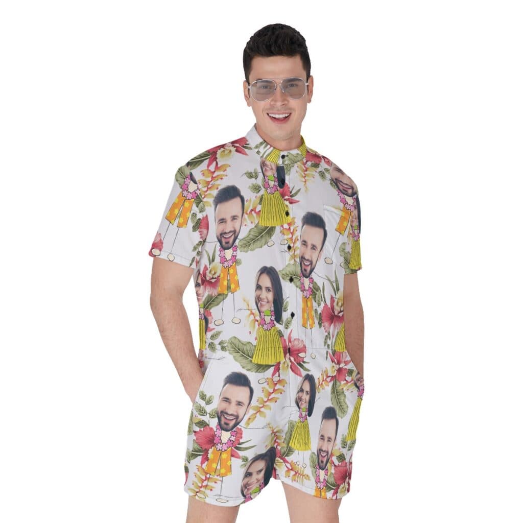 Unique Couple Custom Face Men's Romper
