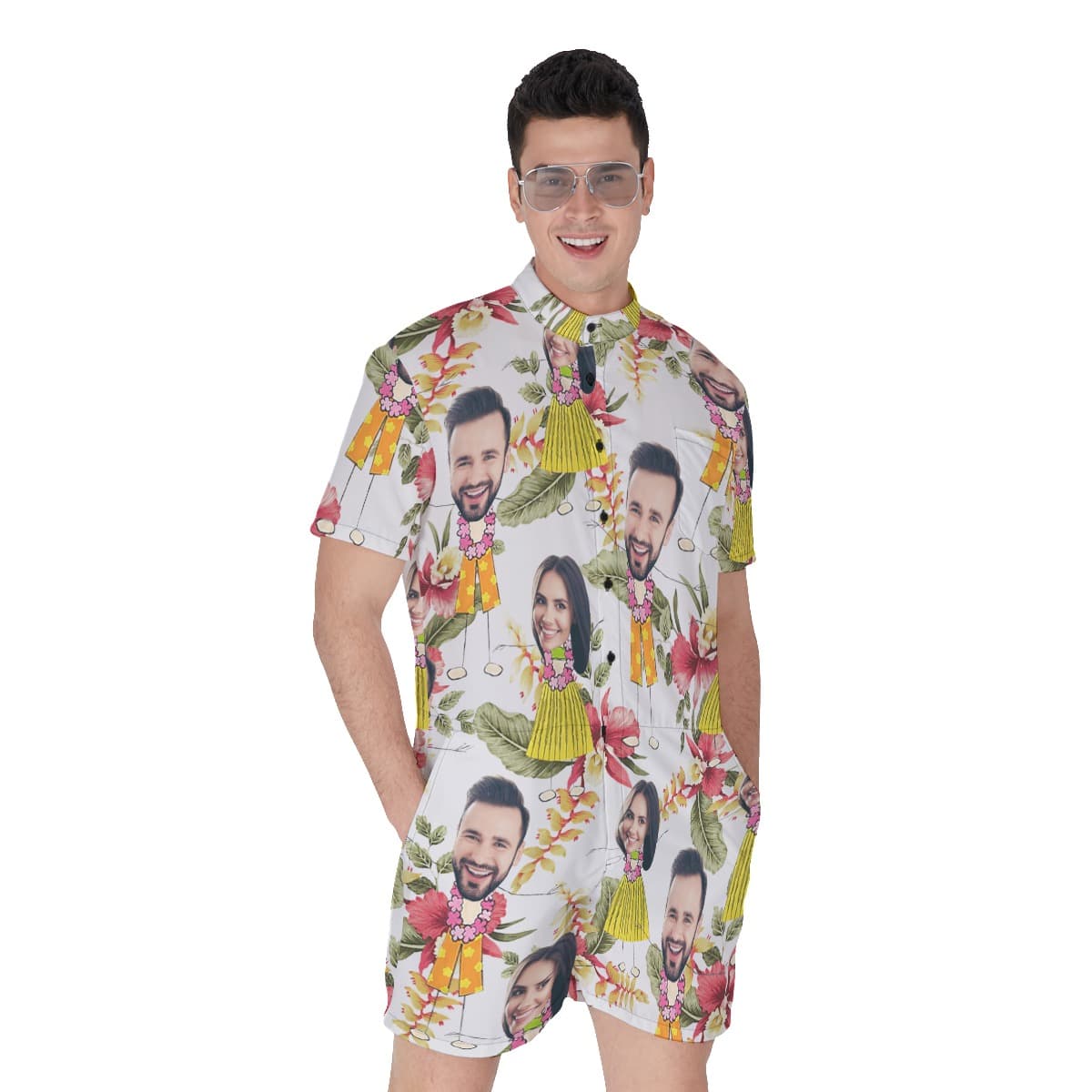Unique Couple Custom Face Men's Romper