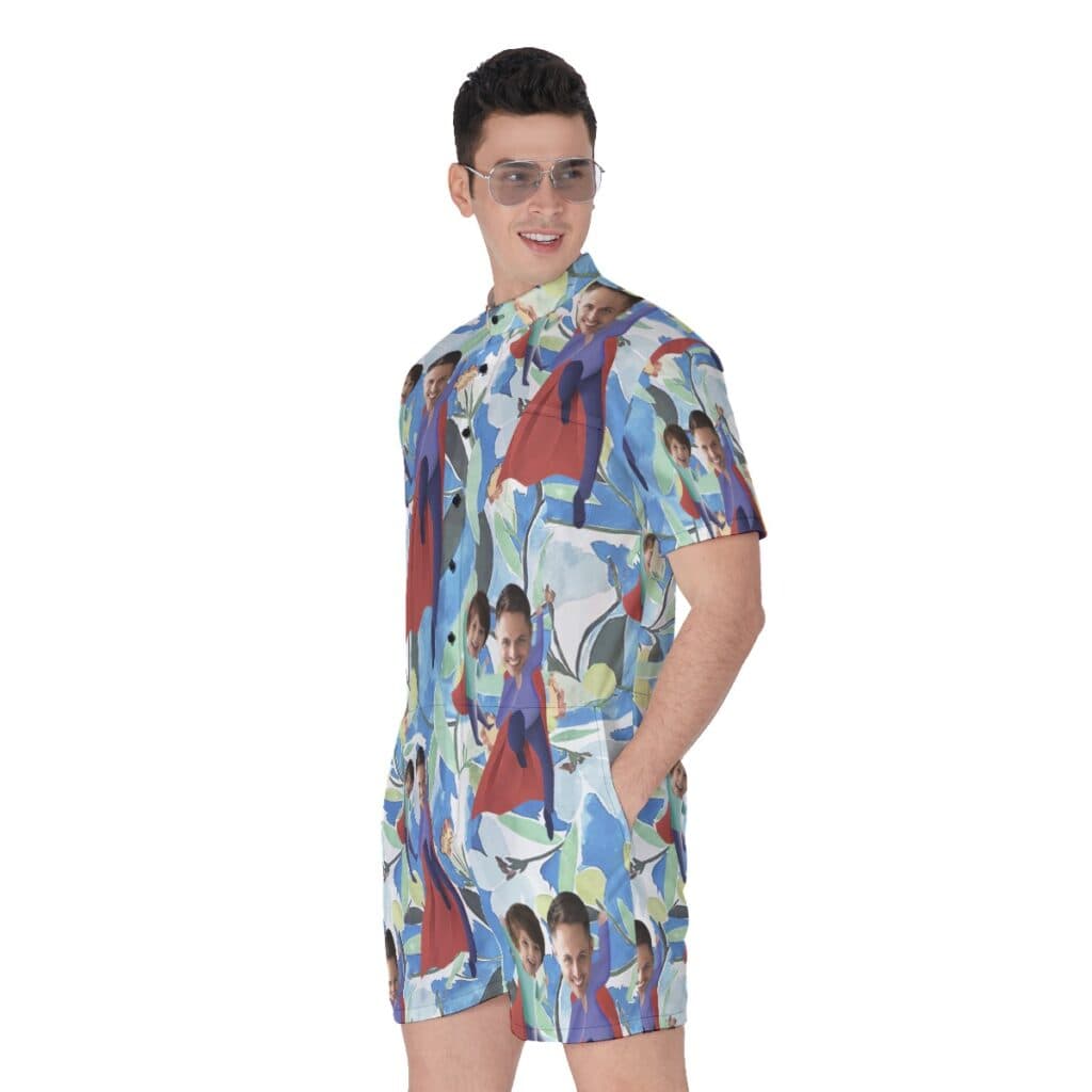 Unique Custom Face Father's Day Hawaiian Romper