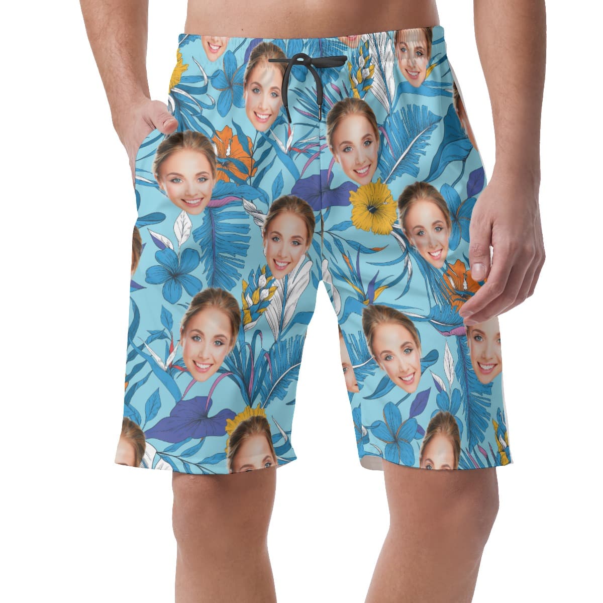 Unique Custom Face Men's Casual Shorts With Pockets (1)
