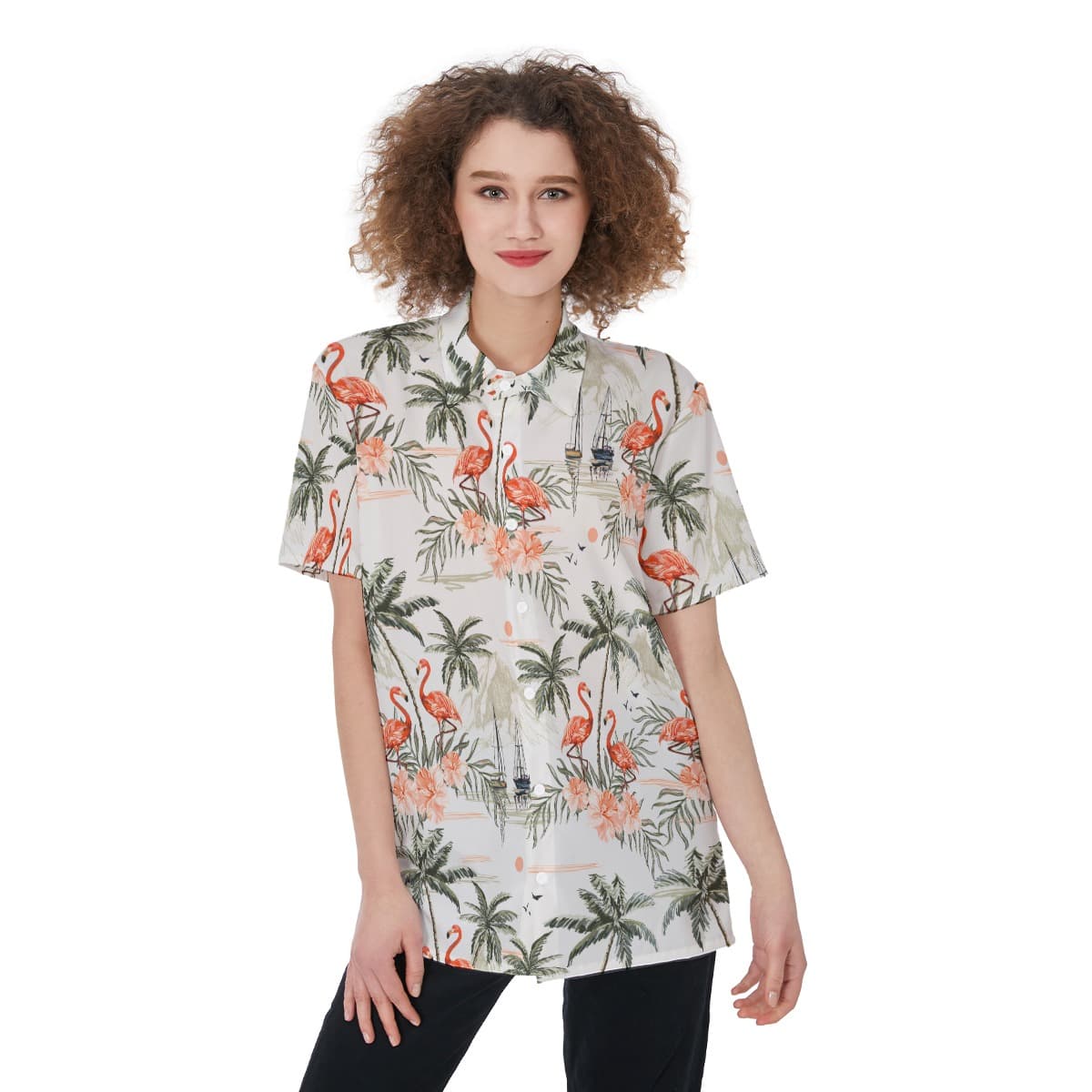 Vintage Flamingo Women Hawaiian Shirt (1)