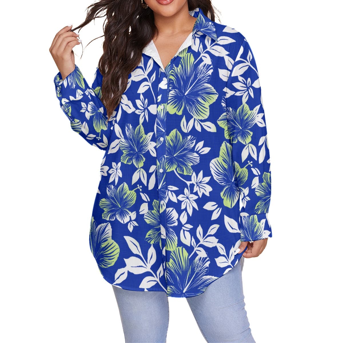 Vintage Tropical Plus Size Hawaiian Shirt For Women (1)