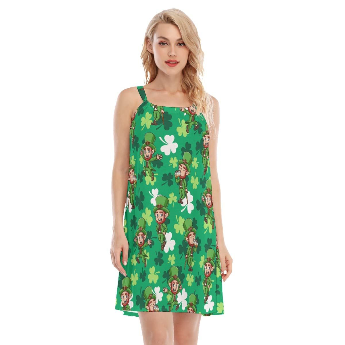 Women’s St Patrick Day Outfit Hawaiian Dress (1)