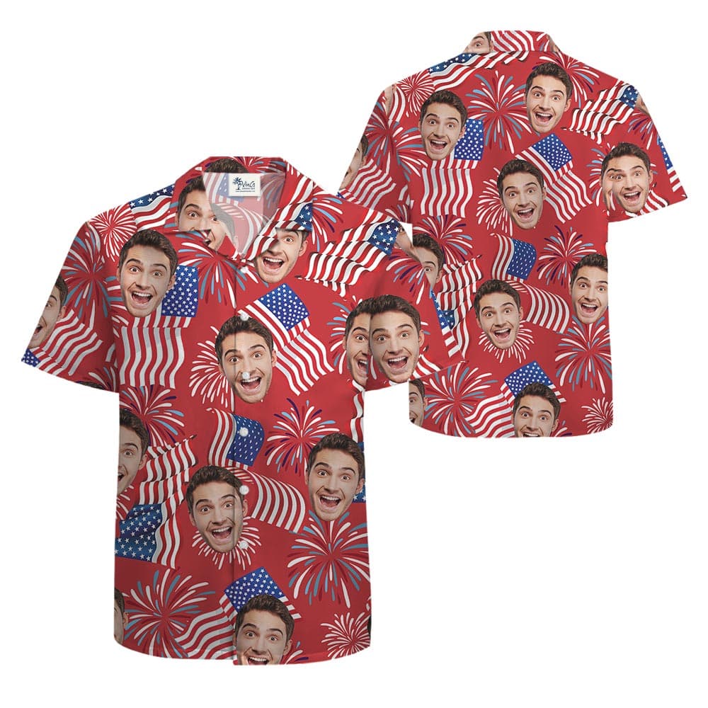 4th Of July Custom Face Patriotic Hawaiian Shirt