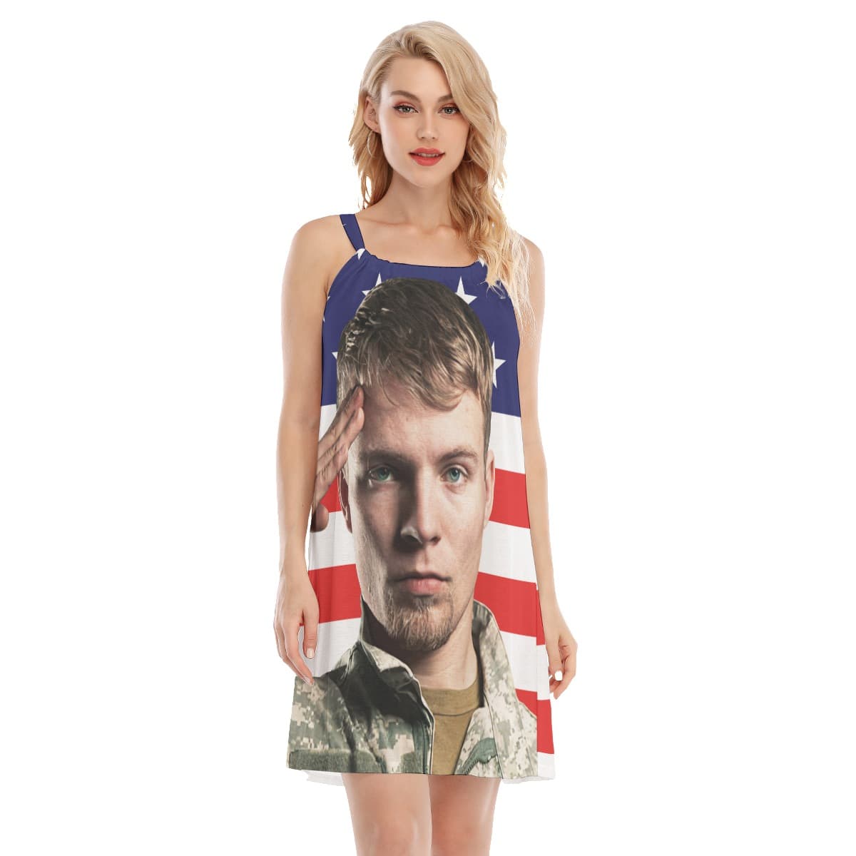 American Flag Cami Dress With Custom Face (1)