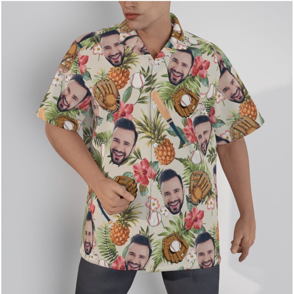 Baseball Lover Custom Face Hawaiian Shirt