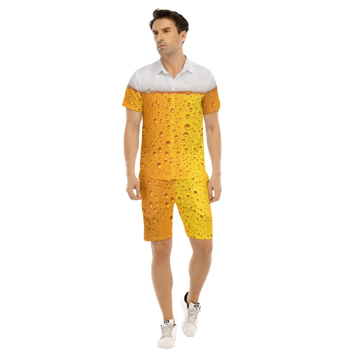 Beer 3D Men's Hawaiian Shirt And Shorts (1)