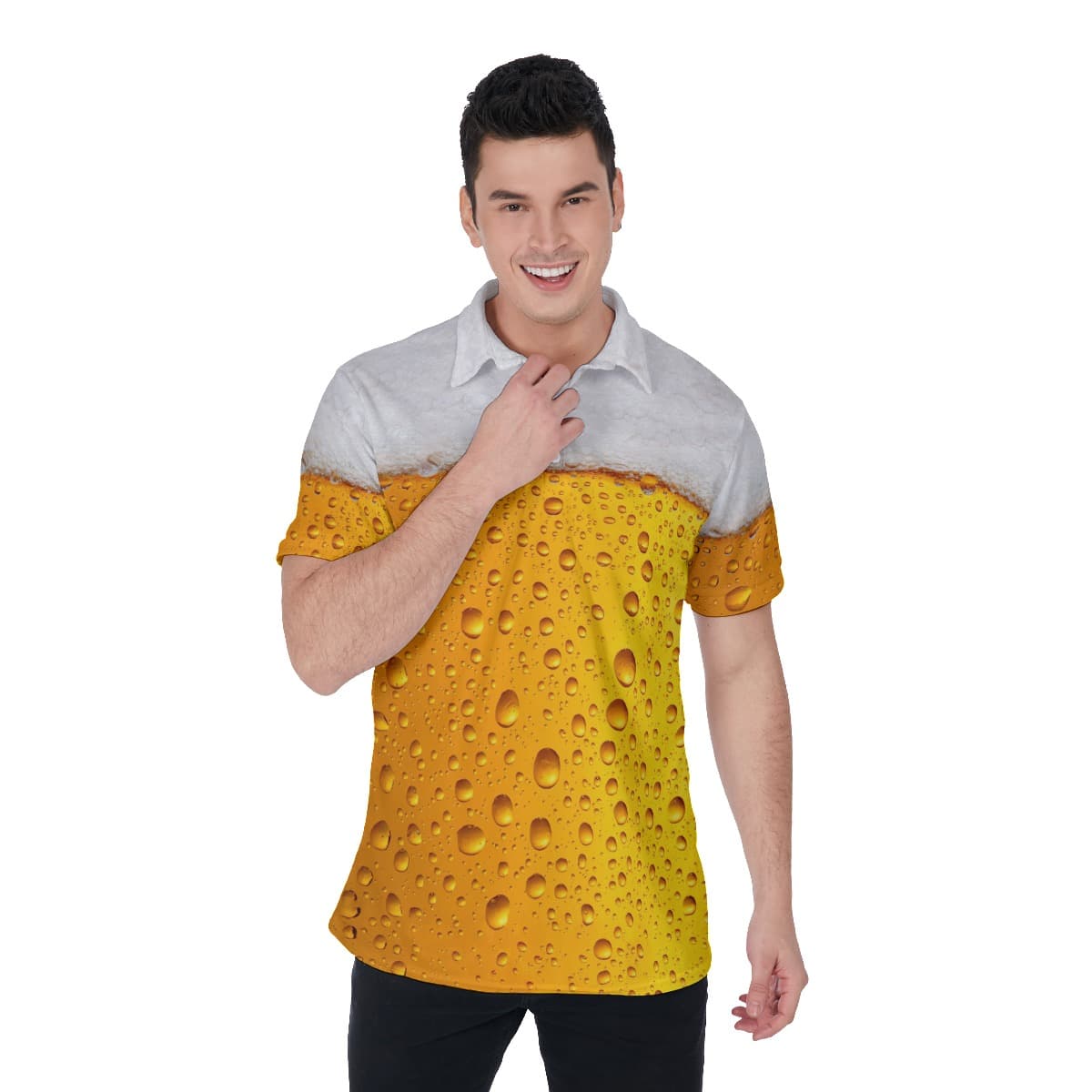 Beer 3D Men's Polo Shirt (1)