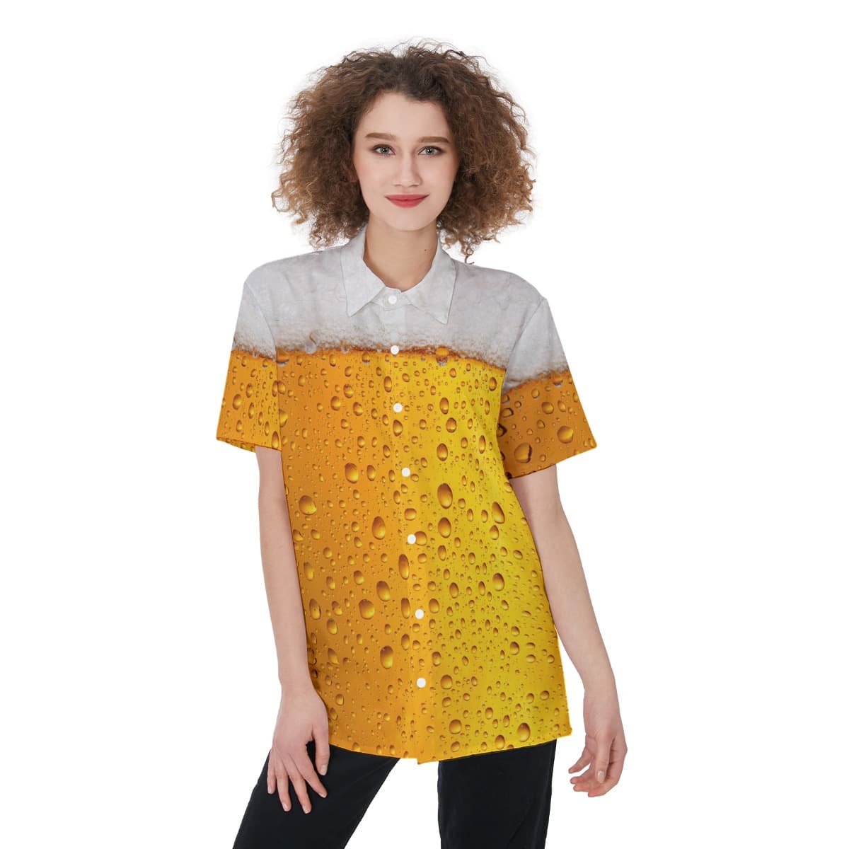Beer Button Up Shirt For Women (1)