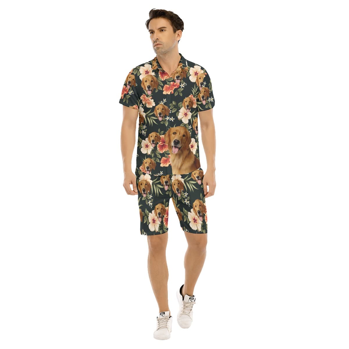 Black Hawaiian Men's Set With Custom Face (1)