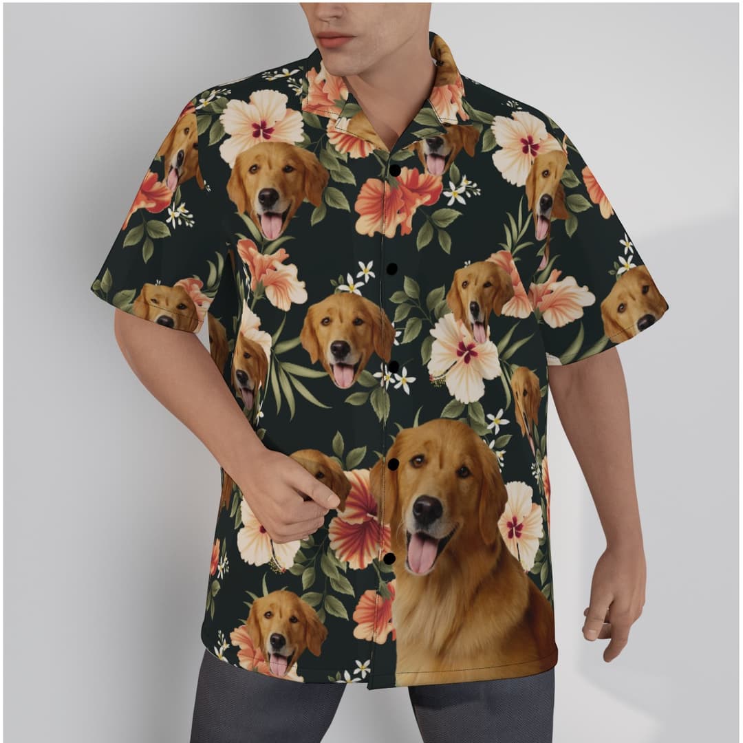 Hawaiian Shirt With Dog Face
