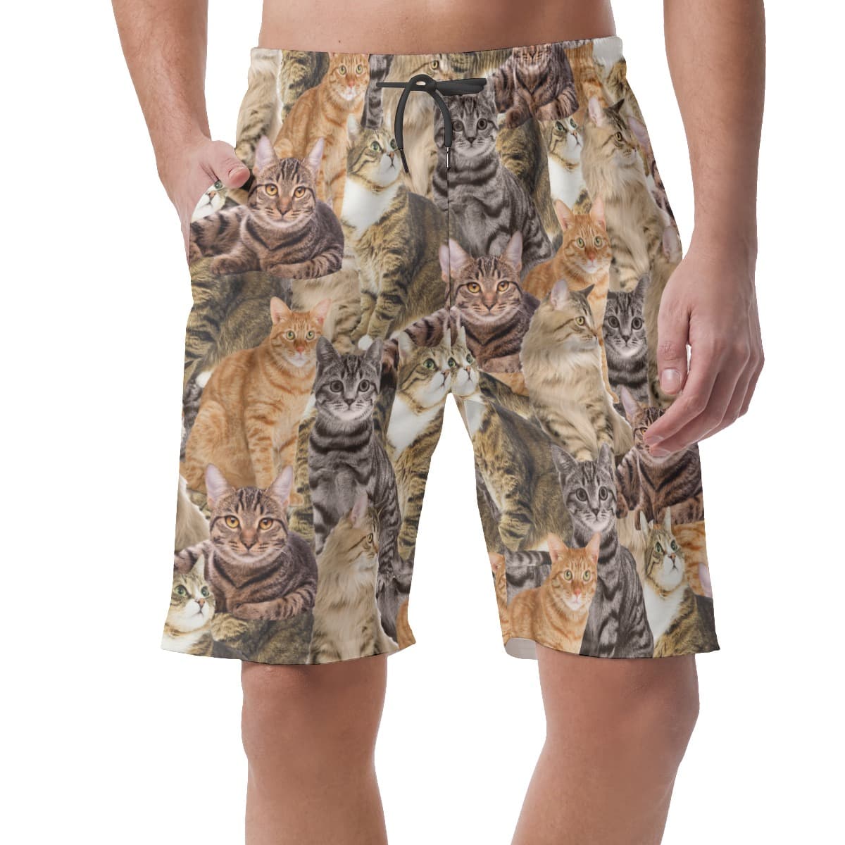 Cat Lovers Custom Photo Men's Casual Shorts (1)