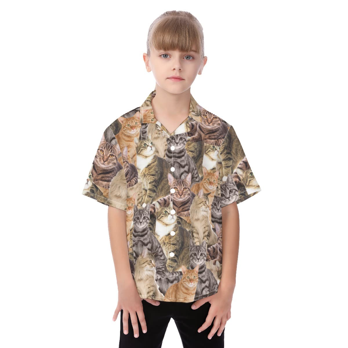 Cool Custom Dog And Cat Photo Kid's Button Up Shirt (1)