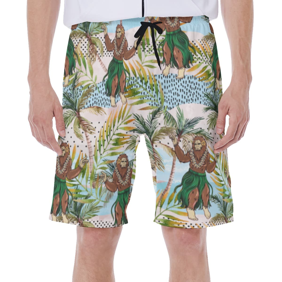 Cool Hula Bigfoot Hawaiian Swim Trunks For Men