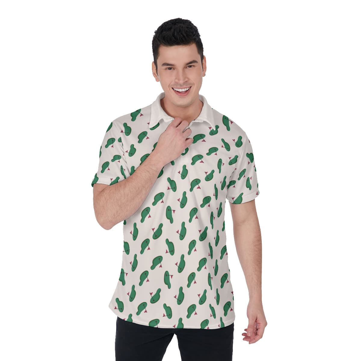 Course Pattern Golf Shirt For Men (1)