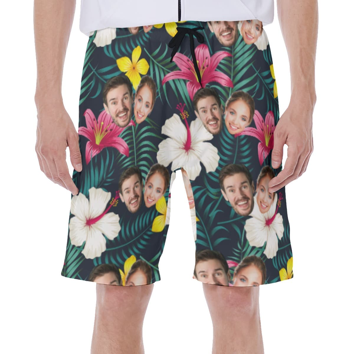 Custom 2 Faces Floral Hawaiian Beach Shorts (1)