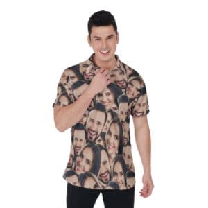 Custom 2 Faces Men's Hawaiian Polo Shirt (1)