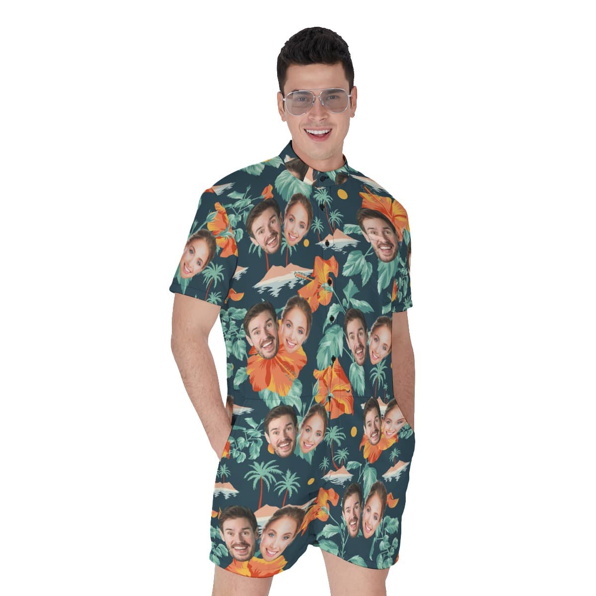 Custom 2 Faces Men's Tropical Romper (1)