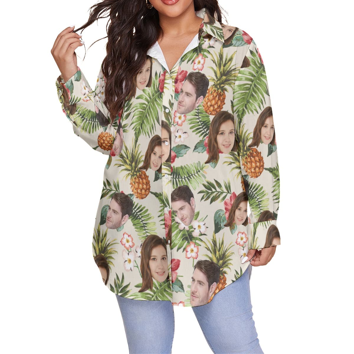 Custom 2 Faces Women’s Tropical Hawaiian Blouse (4)