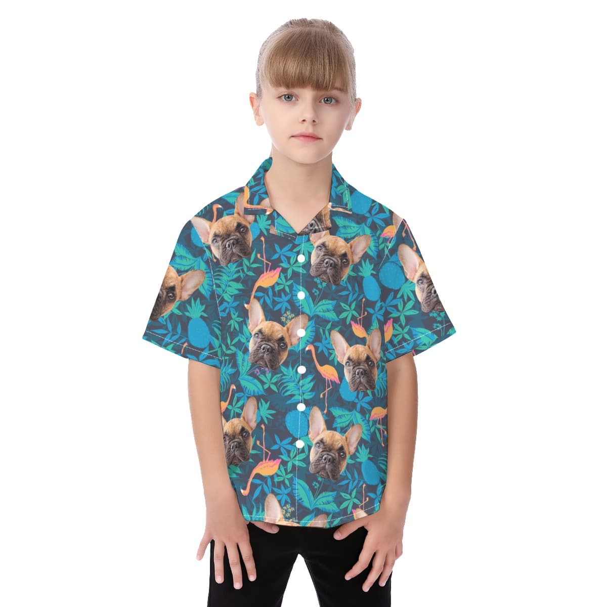 Custom Dog Face Hawaiian Shirt For Kids (1)