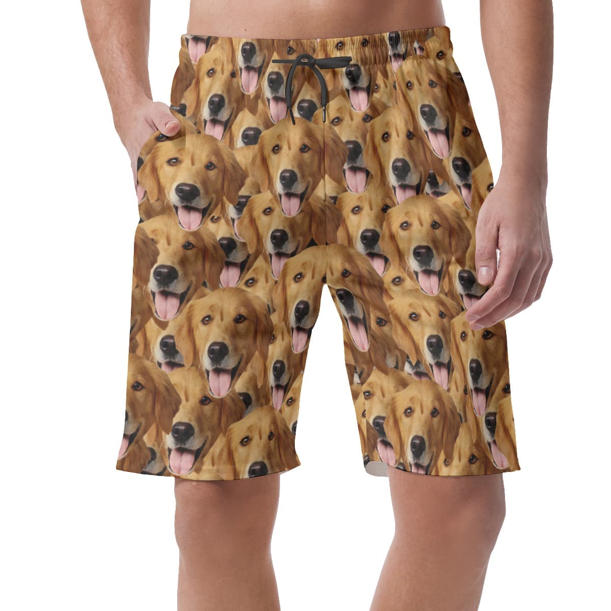 Custom Dog Face Men's Hawaiian Shorts (1)
