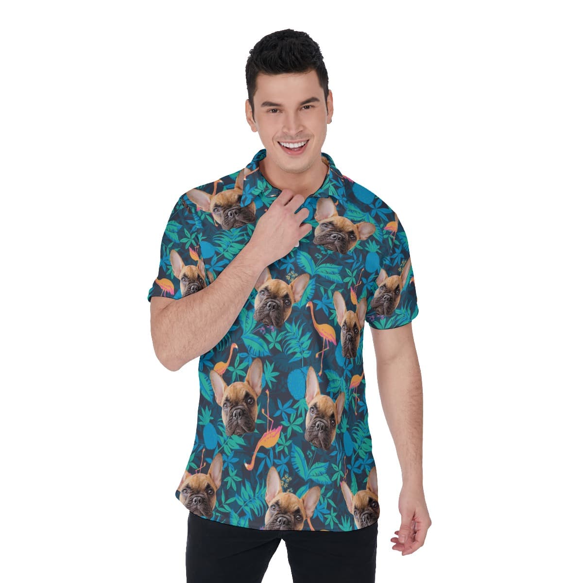 Custom Dog Polo Hawaiian Shirt For Men (1)