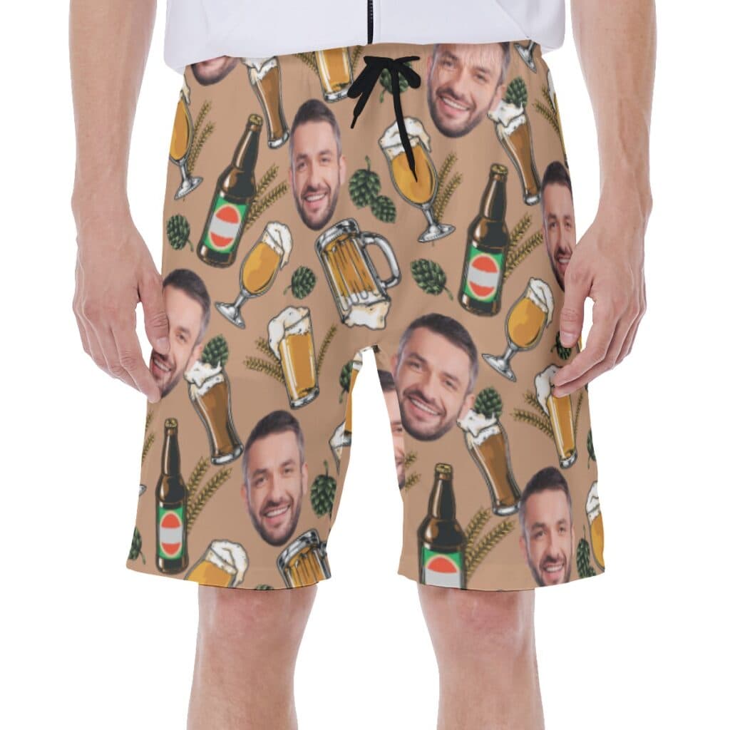 Custom Face Beer Hawaiian Swimwear For Men