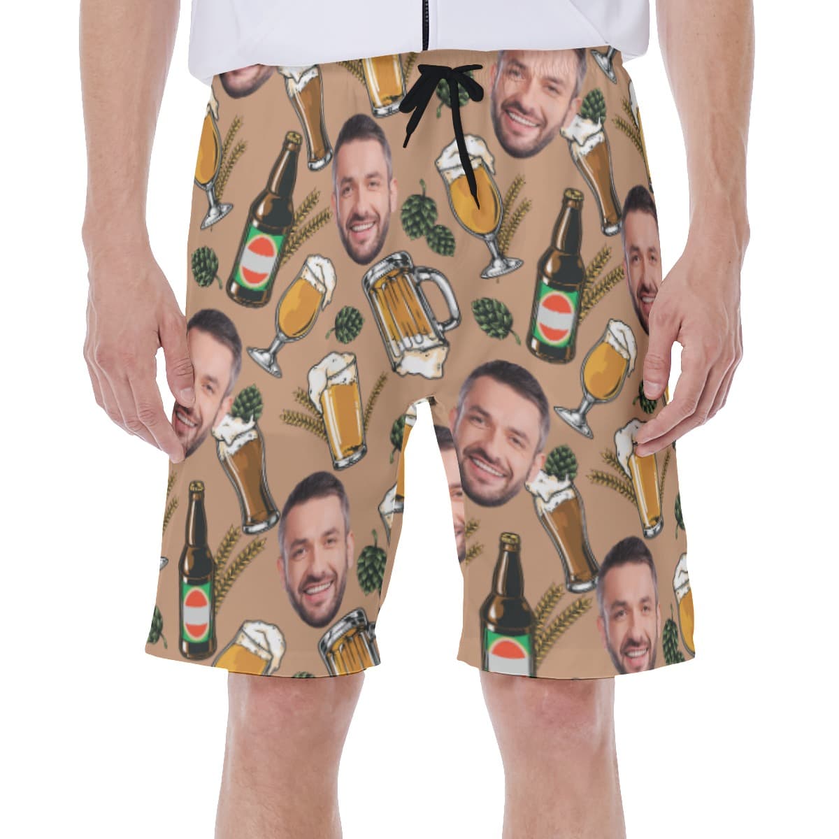 Custom Face Beer Hawaiian Swimwear For Men