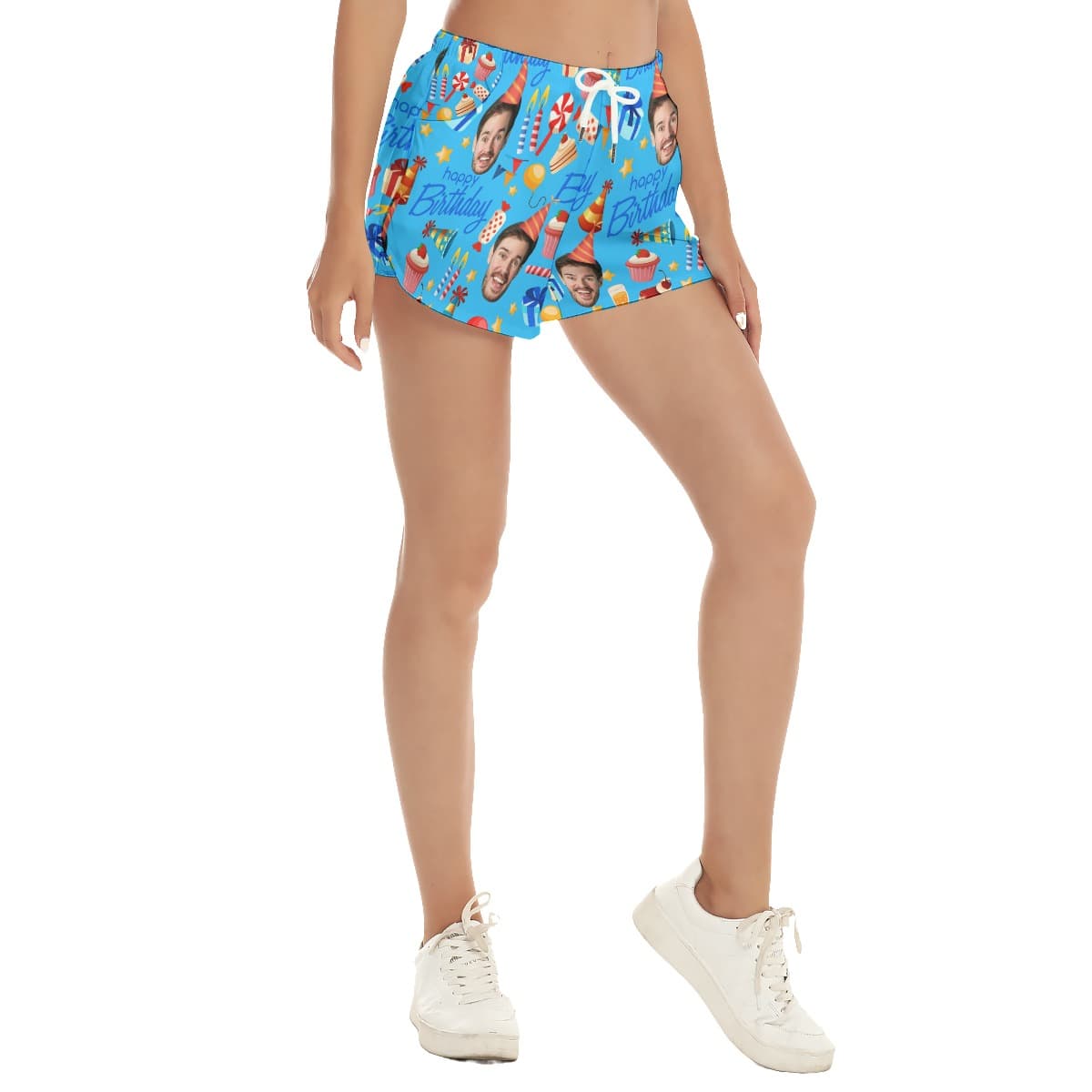 Custom Face Birthday Aloha Shorts For Women (2)